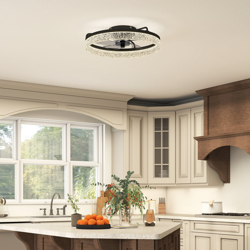 50cm Ceiling Fan with LED Lights, Black