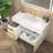 Milana Floating Bathroom Vanity With Reinforced Acrylic Sink In Gloss White And Left Side Drawers-973883740