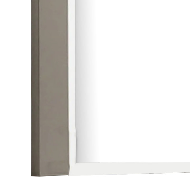 Miroir de commode Suni, 40 po, bois taupe clair élégant, conception sans cadre, Taupe clair