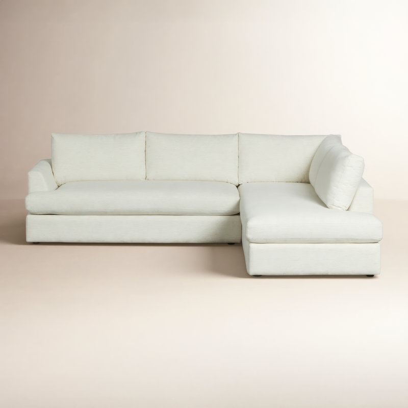 Lucien 2PC RAF Sectional-Crypton Nomad Snow, Right Hand Facing