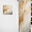 Peinture abstraite beige et doré Geyser III - Rideau abstrait obscurcissant de formes abstraites - 1 panneau-107827178