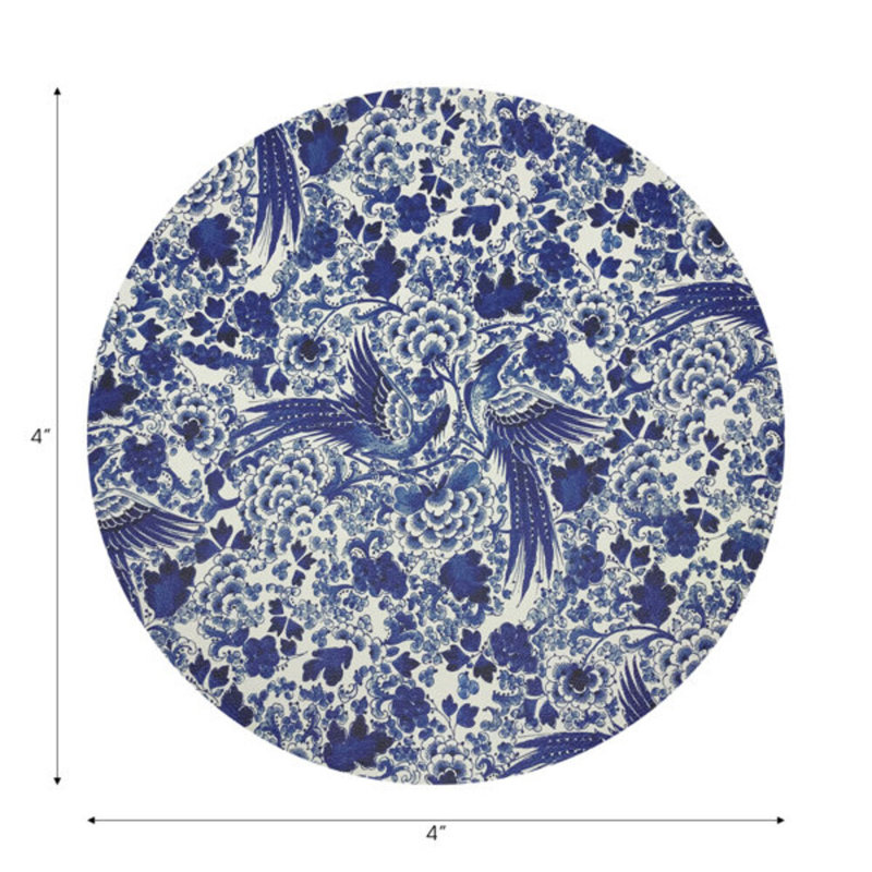 Royal Delft Inspiration White Vegan Leather Round Coasters