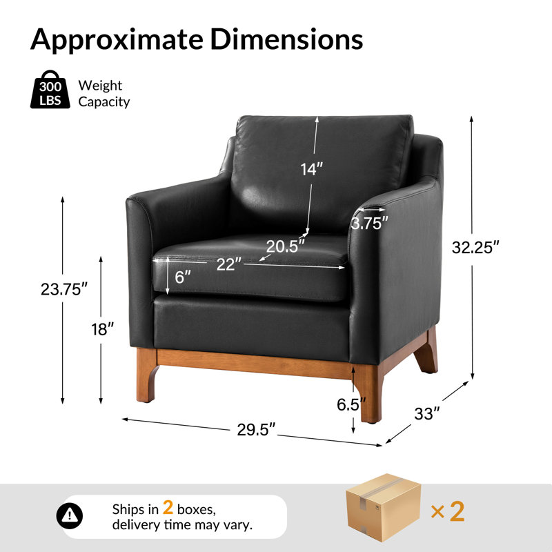 Fauteuil en cuir véritable Florita, Noir