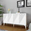 Console moderne, blanc, panneau de particules 100% mélaminé, épaisseur: 0,7 pouce | Conception géométrique élégante, parfaite pour le vestibule ou le salon, durable et élégante-1752664754