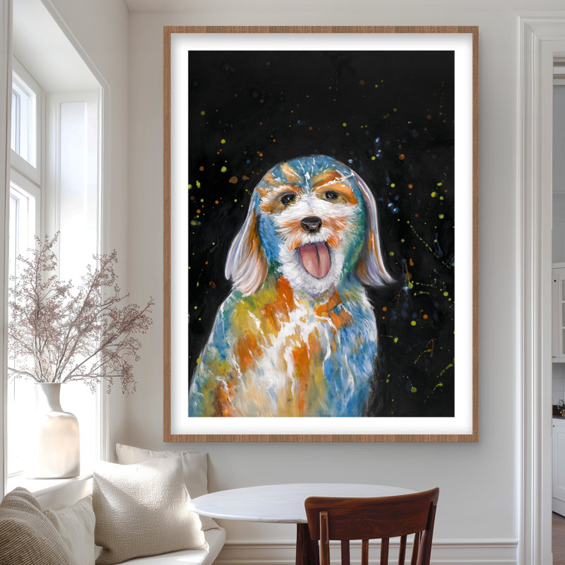 Reproduction d'art abstrait Labradoodle | Décoration intérieure encadrée
