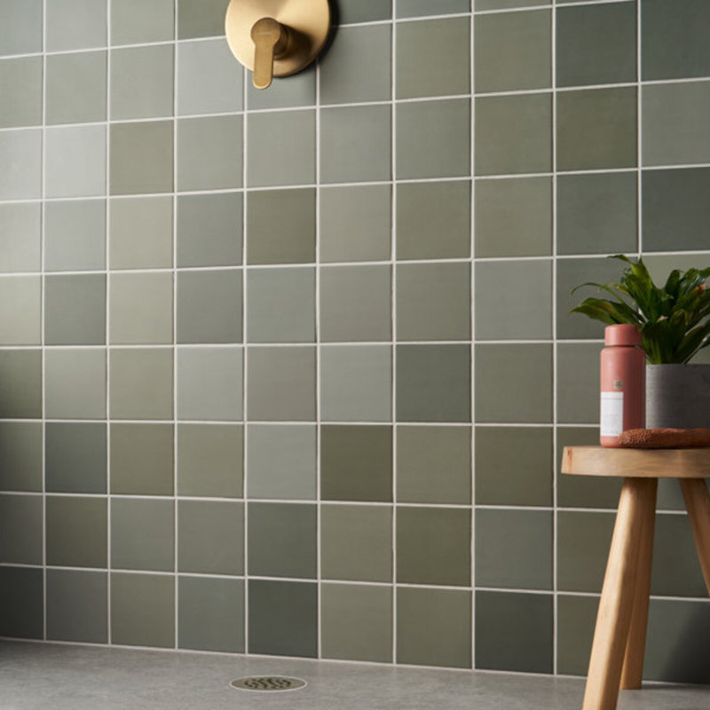 Born 5X5 Matte Porcelain Tile, Sage Green