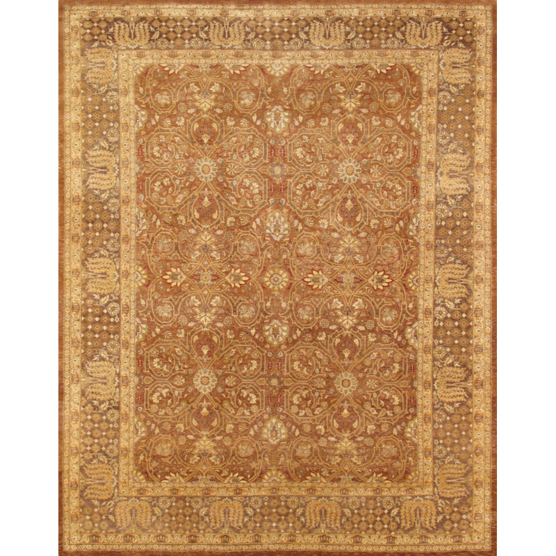 Canvello Tabriz Hand-Knotted Lamb's Wool Area Rug- 6'1" X 9'3"
