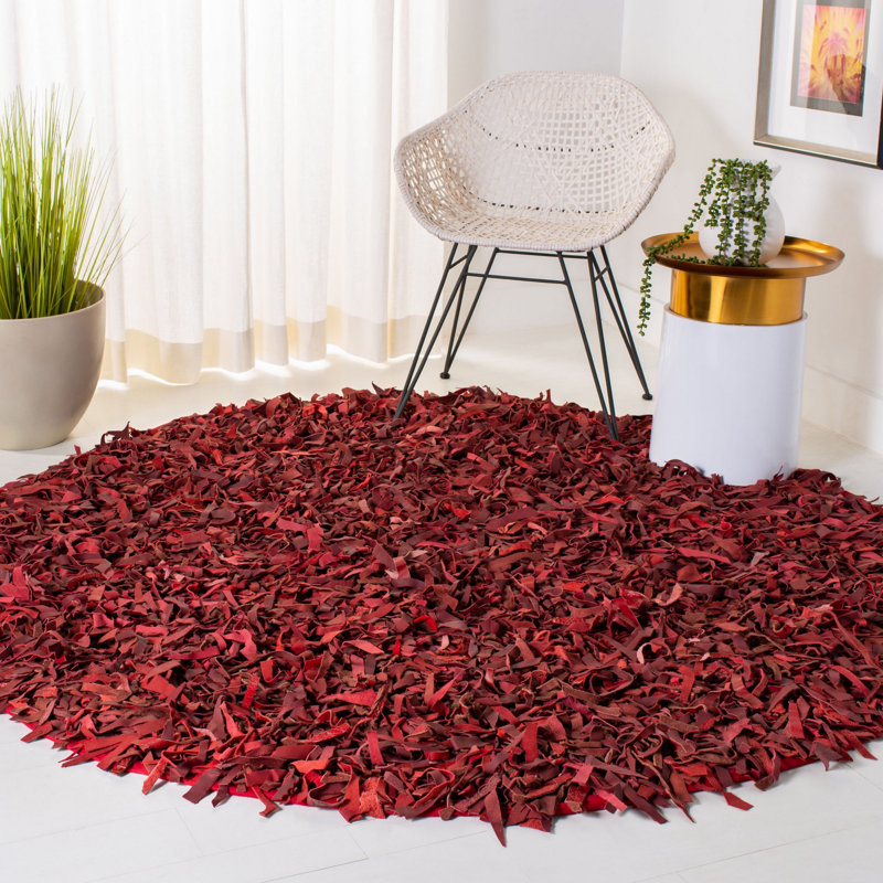 Schaefer Handwoven Leather Solid Color Rug