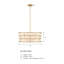 Luminaire suspendu tambour 3 lumières avec abat-jour en tissu et cage métallique Beckles-531646281