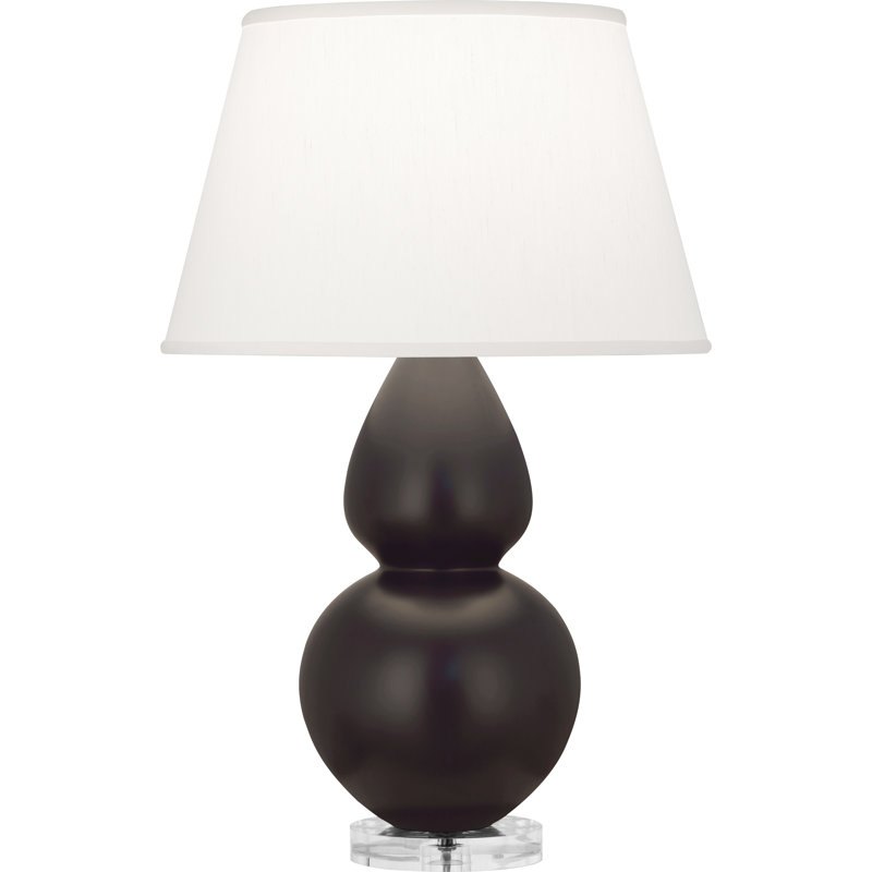 Lampe de table double gourde 30 po, Rouge rubis, H 30 po x l 19 po x P 19 po, Perle
