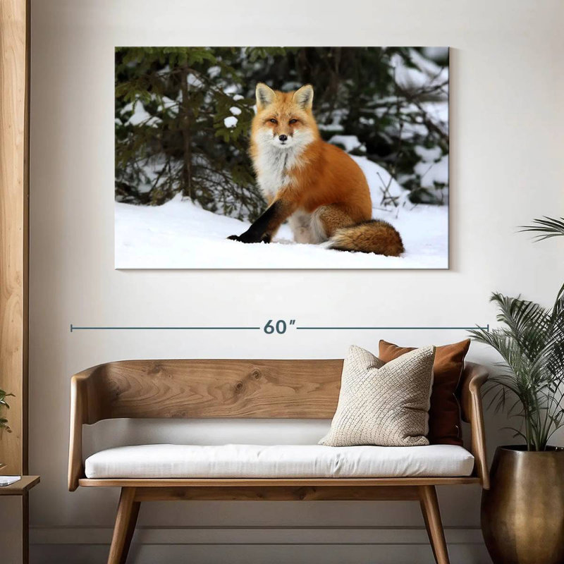 Winter Red Fox, 32" H x 48" W