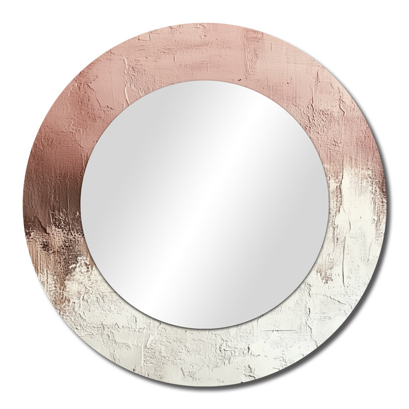 Grand miroir mural en métal Blush Plaster Whisper, 23 po x 23 po