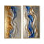 Encre dorée rythmique «Fusion I» - art mural abstrait 2 pièces-638479736-638479741