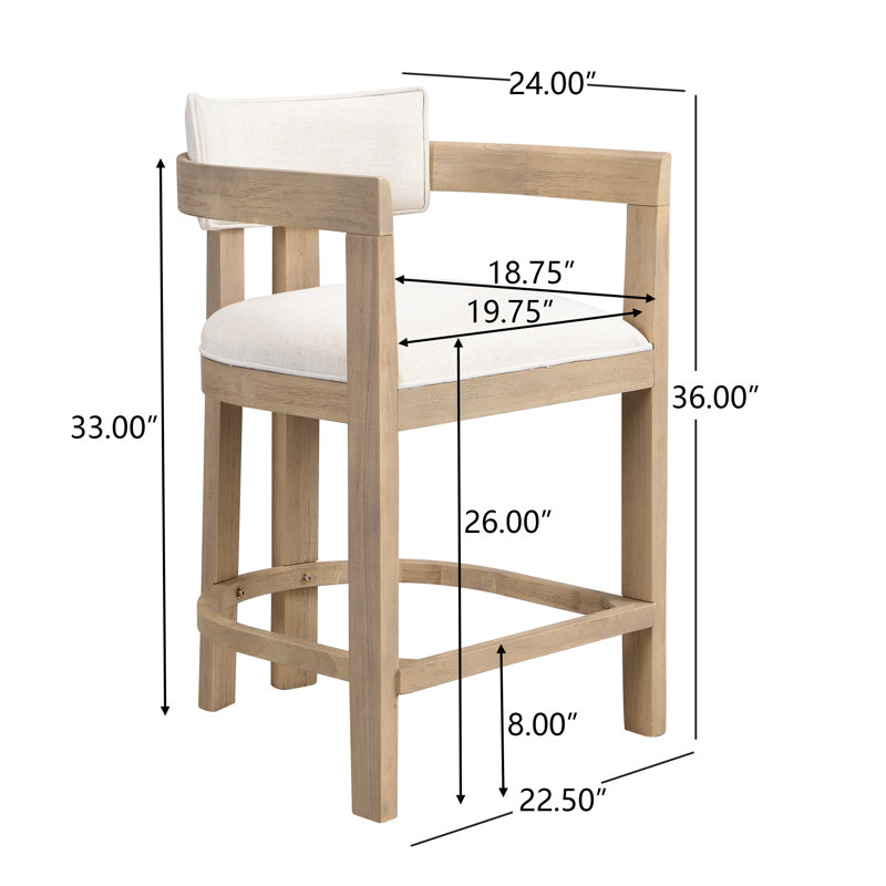 Hokku Designs Evesham 26" Wood Upholstered Barstools