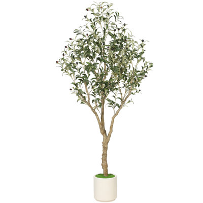6ft Faux Olive Tree in Planter, Artificial Olive Plant for Home & Office Decor
