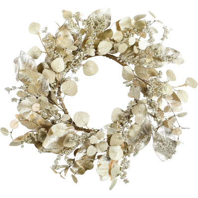 Couronne en plastique d'eucalyptus artificiel 14 po