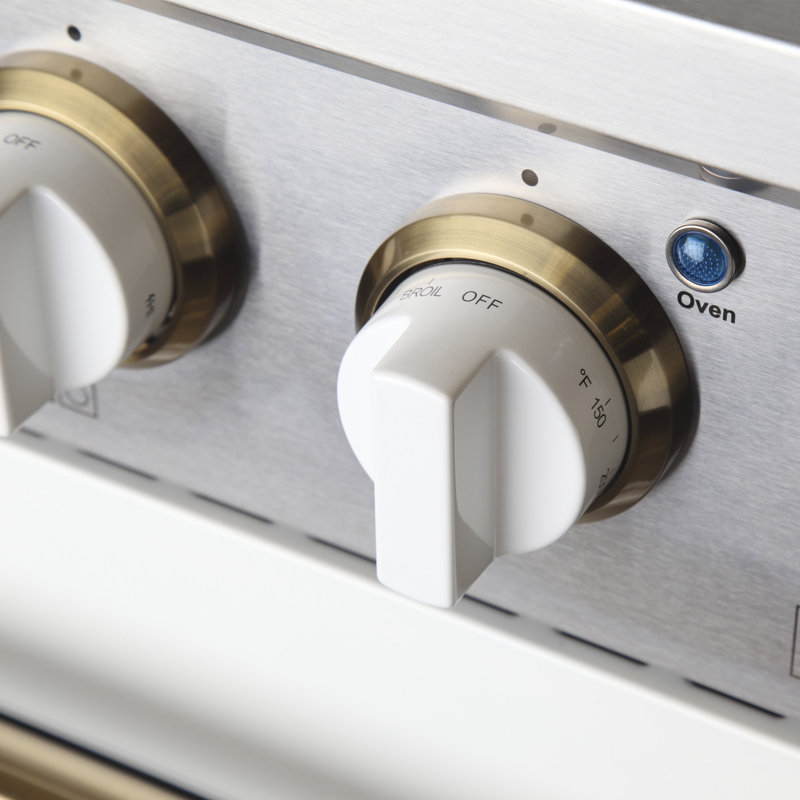 Kucht 48'' W Dual Fuel Range, White/Gold, Natural Gas