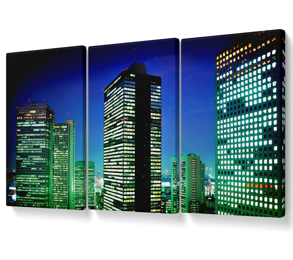 Ebern Designs Neon City - 3 Piece Wrapped Canvas Graphic Art | Wayfair ...