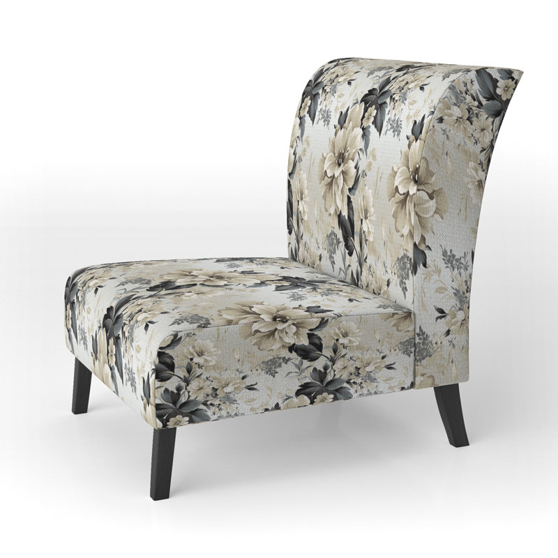Rustic Victorian Brocade Victorian Motif - Chaise d'appoint de chalet rembourrée à motif floral