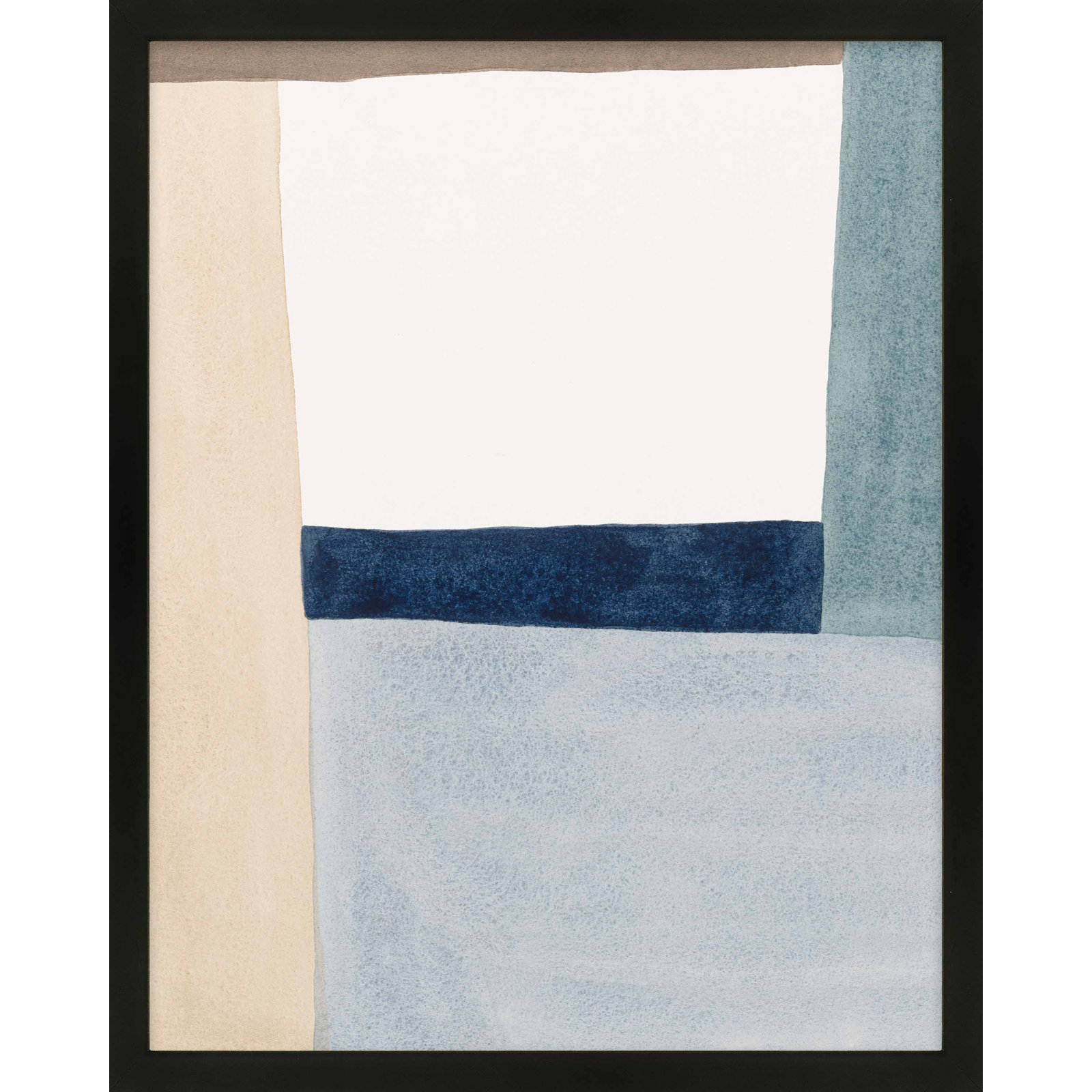 Composition In Blue 2 by Julia Balfour, Black Framed Paper, 38" H x 30" W x 1.25" D