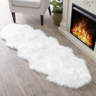 Everly Quinn Lavallee Faux Sheepskin Shag Performance White Rug ...