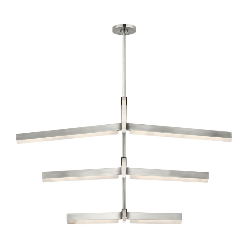 Linea LED Chandelier, Antique Nickel