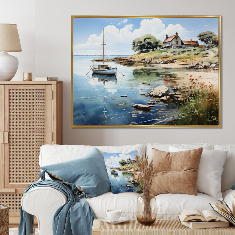 «Danemark Dutch Coastal Beauty I», reproduction sur toile, H 34 po x l 44 po x P 1,5 po, Cadre flottant doré
