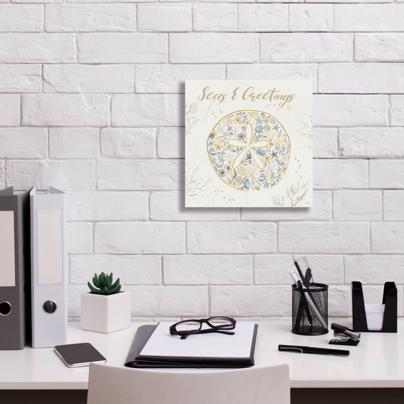 «Seaside Blossoms IV Blue Greetings» par Jess Aiken, art mural sur toile, 18 po x 18 po, H 12 po x l 12 po x P 0,75 po