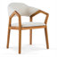 Ensemble de 2 fauteuils contemporains, revêtement en chenille beige doux, dossier incurvé, structure en bois massif, capacité de 300 lb