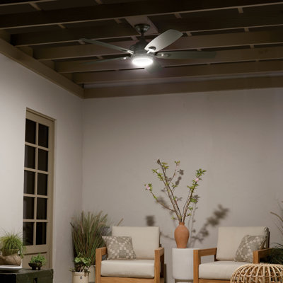 Ventilateur de plafond DEL standard à 5 pales 56 po avec télécommande et ensemble d'éclairage inclus Chilchinbito