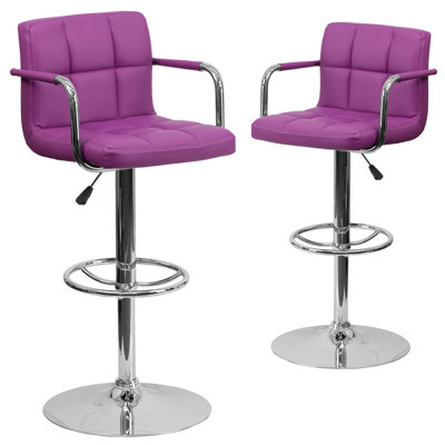 Adjustable Counter Height Barstools with Back and Armrest
