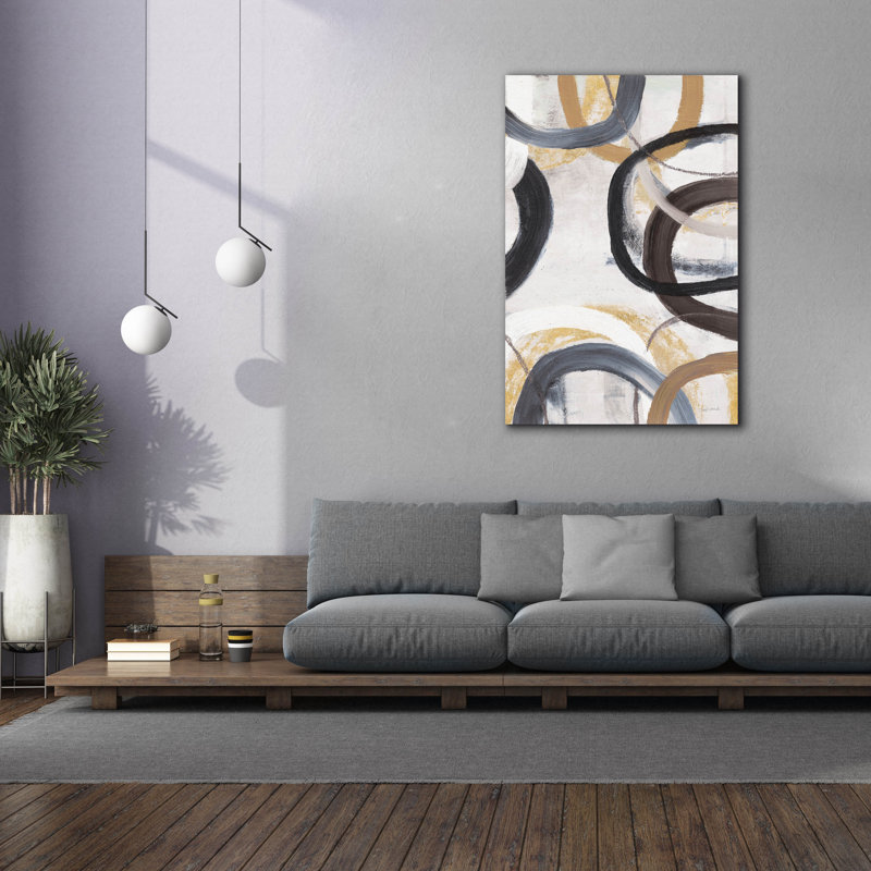  «Dwell 1 Gold Neutral C» par Cheryl Warrick, art mural sur toile, 40 po x 60 po, H 60 po x l 40 po