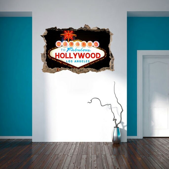 Wandtattoo Dark buntes Hollywood Ortseingangsschild