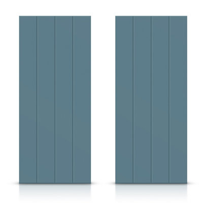 Hollow Paneled Painted without Installation Hardware Kit Sliding Closet Doors