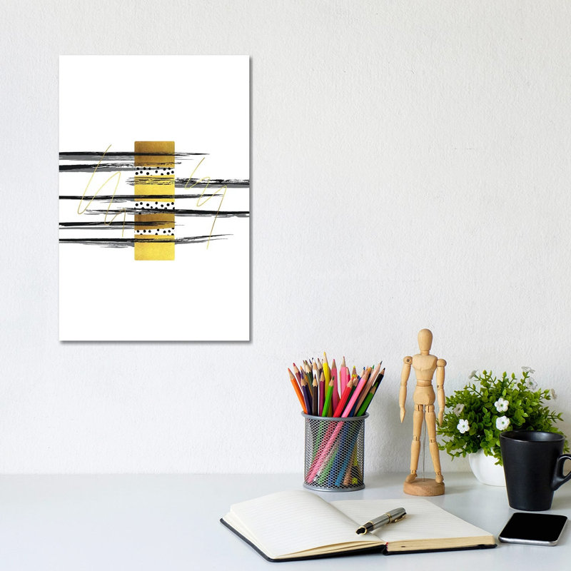 Deco Lines IV - Elegance by Melanie Viola - Wrapped Canvas Painting, 20.32 cm H x 30.48 cm W