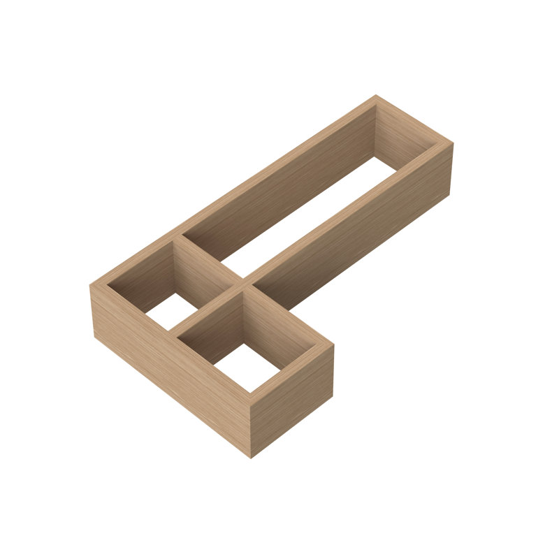 L-Shaped Bamboo Makeup Organiser