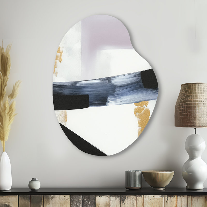 Edmunds - décoration murale unique en forme de marbre, reproduction d'art asymétrique moderne en métal, H 38 po x l 28 po