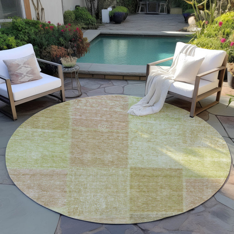 Tapis intérieur / extérieur Fareham avec envers antidérapant, Rond 8 pi