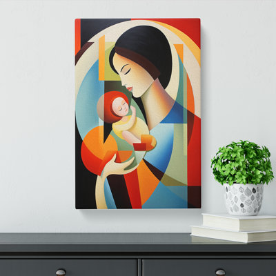 Mother And Baby Constructivism - Wrapped Canvas