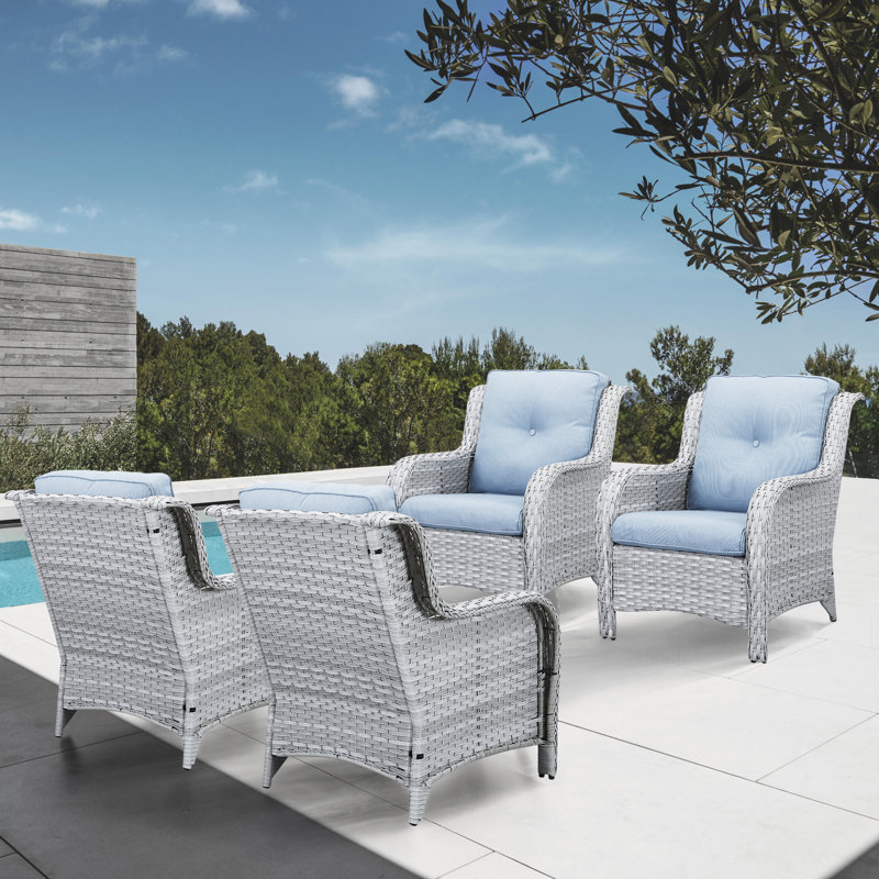 Bonia Outdoor Lounge Chair, Light Blue, Light Gray