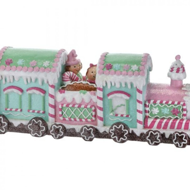 Décoration de train résine bonbon et pain d'épices