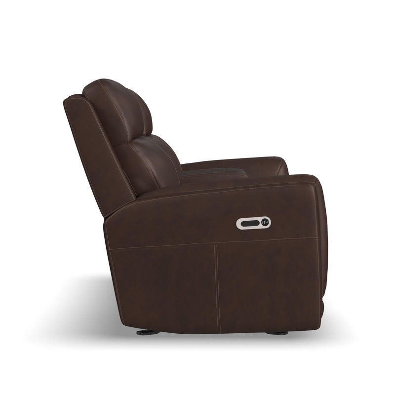 Anders Power Gliding Loveseat with Console and Power Headrests & Lumbar, Brown