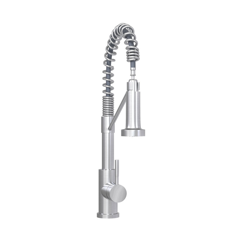 Stainless Steel 304 Kitchen Faucet - Brushed Nickel, Meeting Residential Needs 19" Single Handle Nickel And Stylish Fixture
