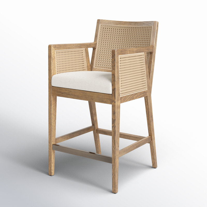 Antonia Counter & Bar Stool, Counter Stool (27" Seat Height), Beige, Natural
