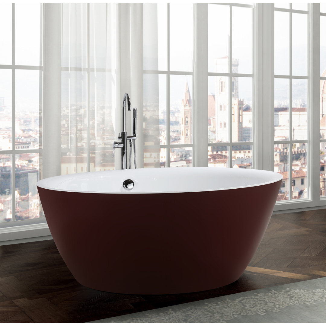 Toulouse 59.1'' x 59.1'' Freestanding Soaking Acrylic Bathtub Bellaterra Home 