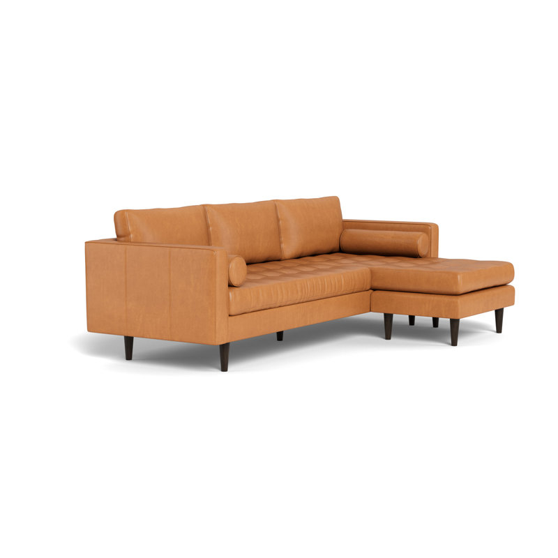 Jackie Leather Reversible Sofa Chaise, Hudson Lager
