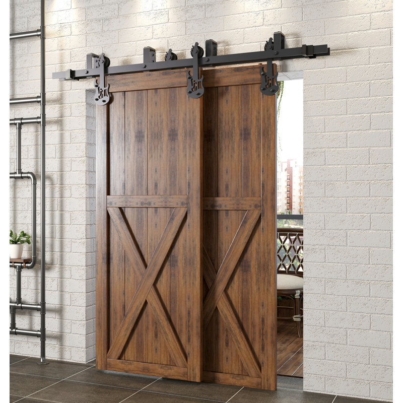 Ensemble de quincaillerie de porte de grange à double porte et dérivation pour guitare, 180 po