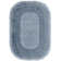 Francisca Bordered Oval Tufted Blue Area Rug