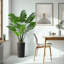 Arbre artificiel dans un pot de fleurs moderne, décoration d'arbre en soie artificielle Monstera (pot et arbre)-156323608-141567785