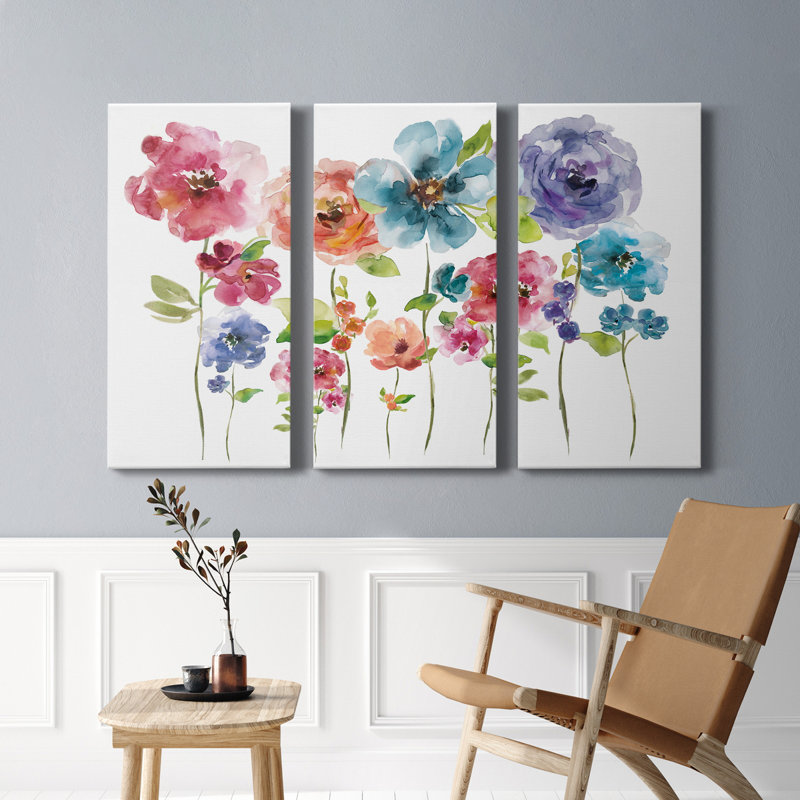 Belle Boutique Arrangement - ensemble de 3 peintures sur toile tendue, H 60 po x l 120 po x P 1 po